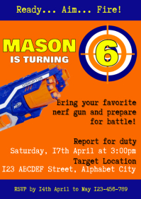 free printable birthday invitations nerf