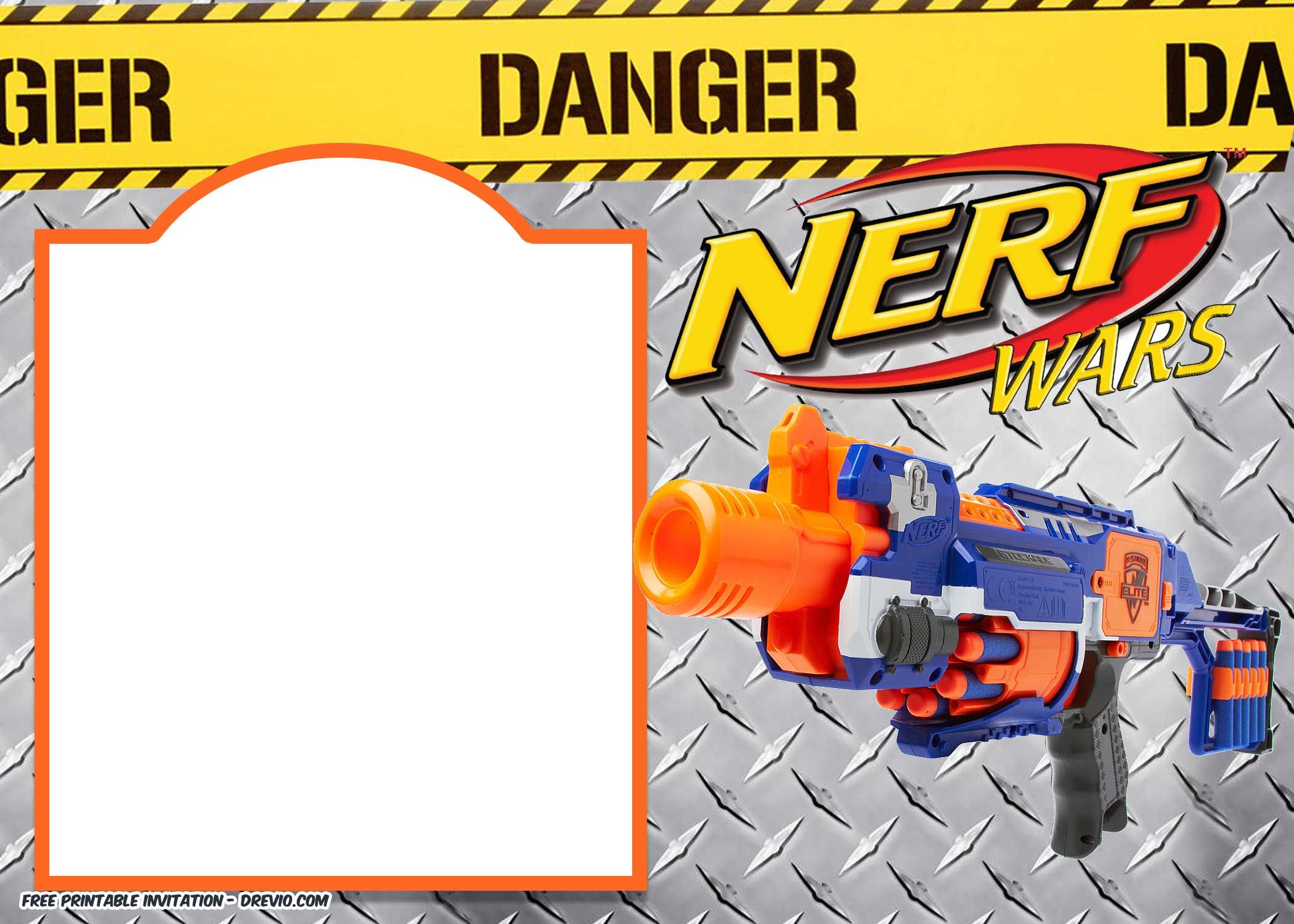 free printable birthday invitations nerf