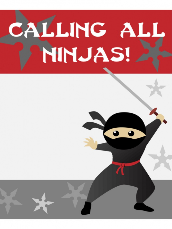 free printable birthday invitations ninja