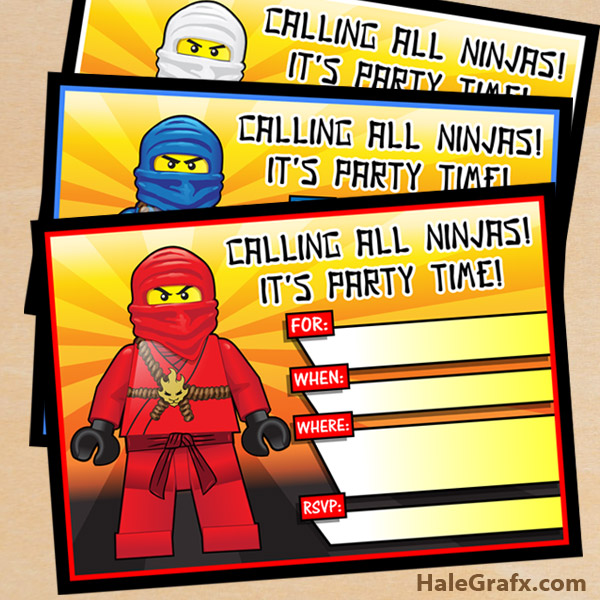 free printable birthday invitations ninja