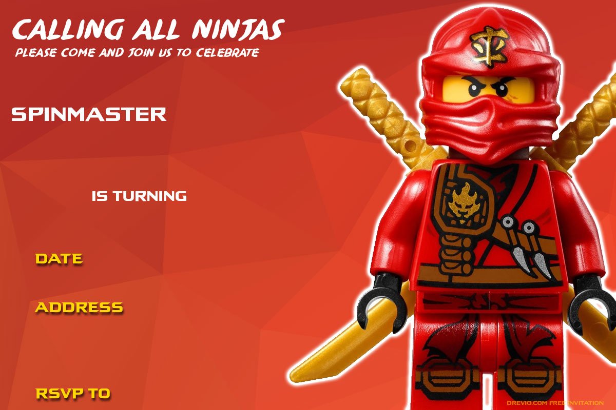 free printable birthday invitations ninja