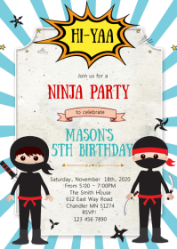 82+ Free Templates for Ninja birthday invitation | PosterMyWall