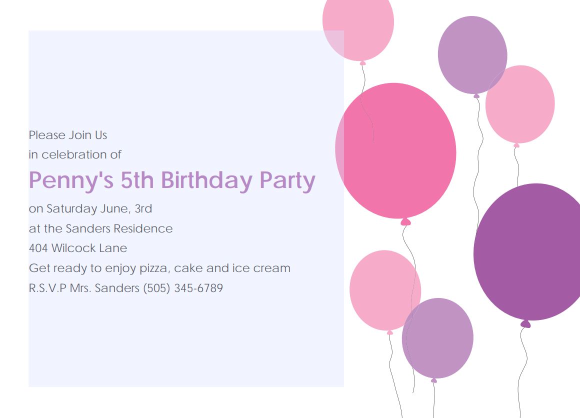 11 Free, Printable Birthday Invitations