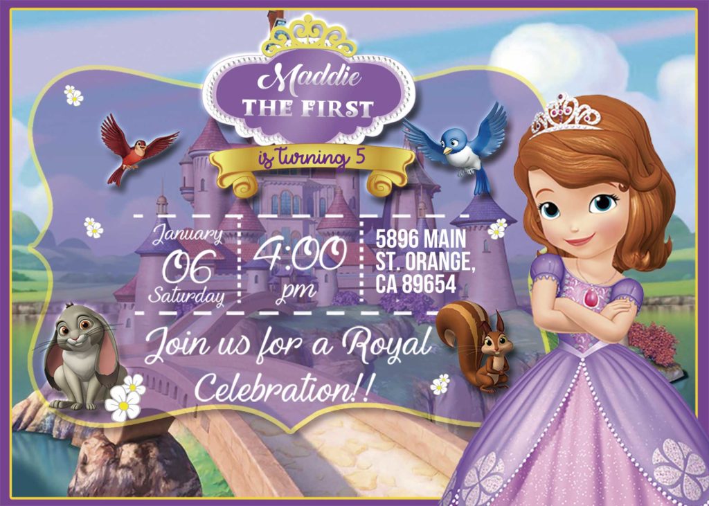 Sofia the First Birthday Party Invitation | Adorable Invite