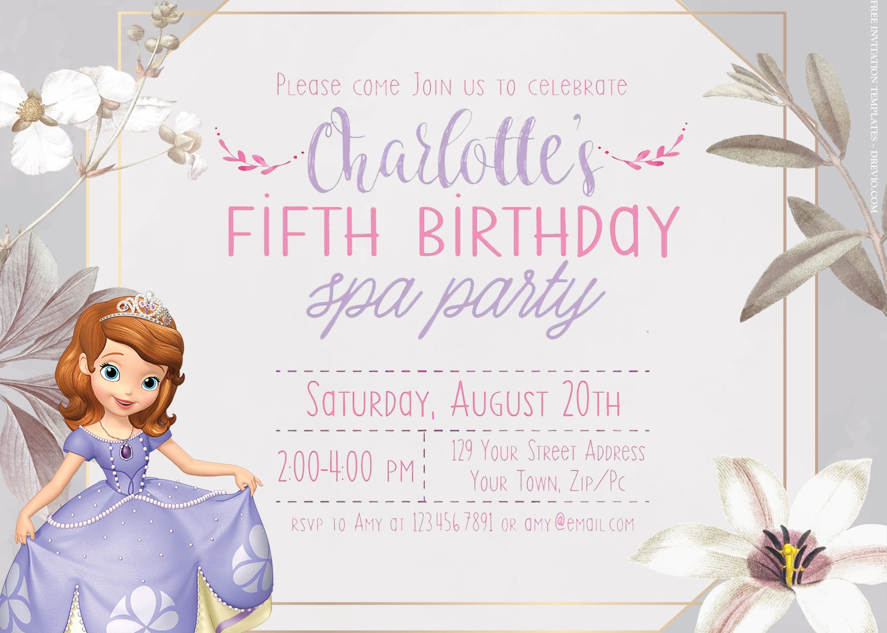 9+ Playing Castle With Sofia The First Birthday Invitation ...