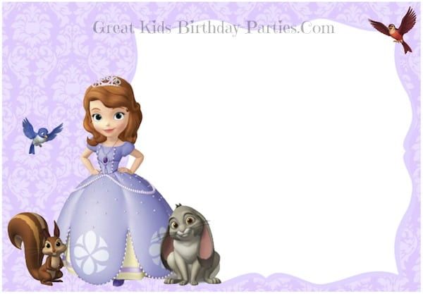 Free Printable Princess Sofia Invitation