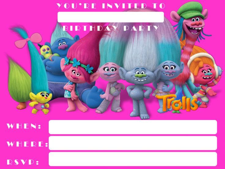 FREE Printable Trolls Invitation Template | Dolanpedia
