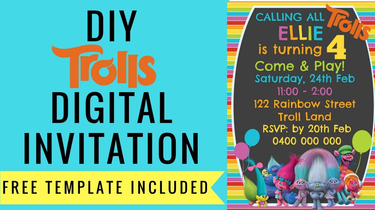 How to make a FREE Trolls Digital Invitation with PicMonkey