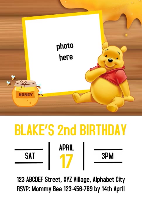 free printable birthday invitations winnie the pooh