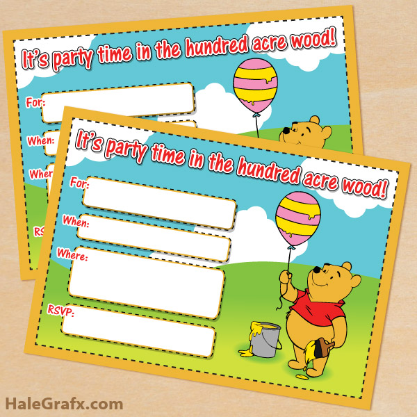 free printable birthday invitations winnie the pooh