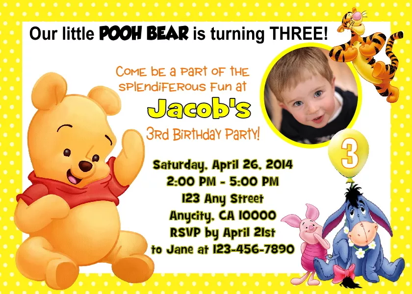 free printable birthday invitations winnie the pooh