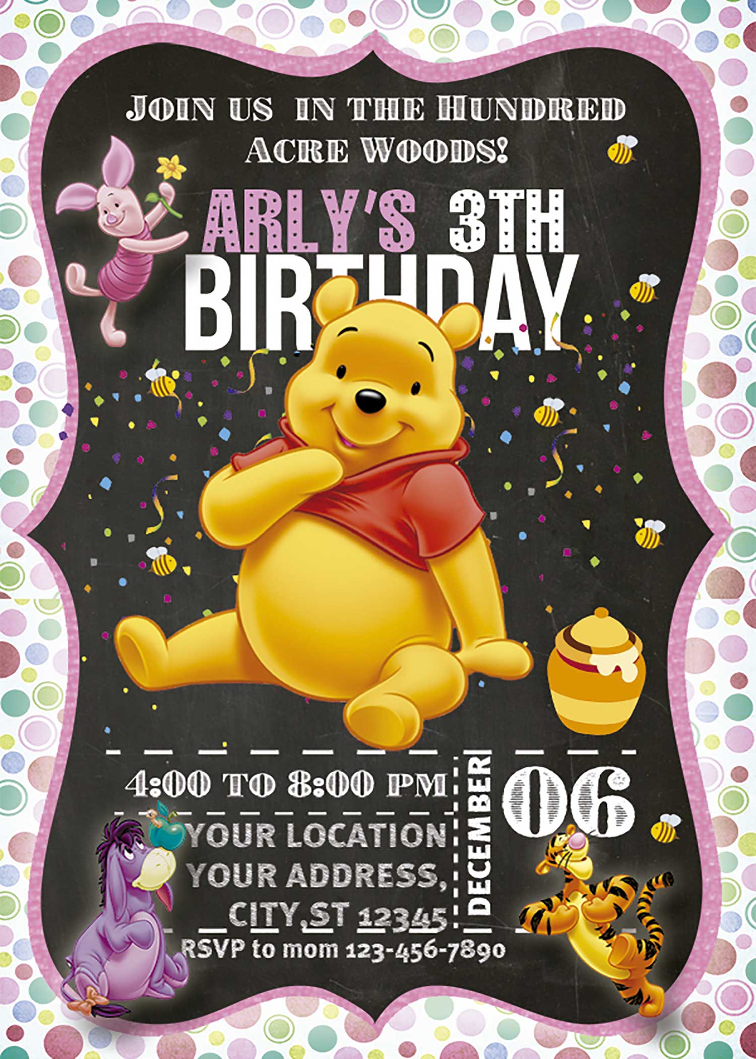 free printable birthday invitations winnie the pooh