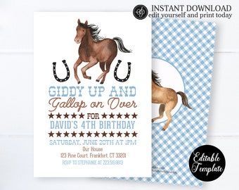 free printable birthday invitations with horses