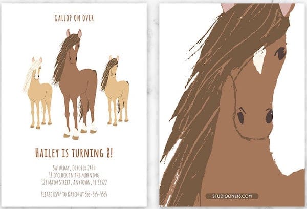free printable birthday invitations with horses