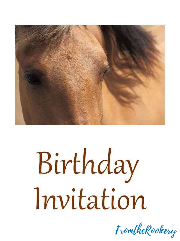 free printable birthday invitations with horses