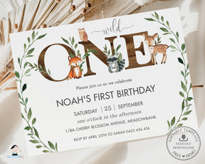 free printable birthday invitations woodland