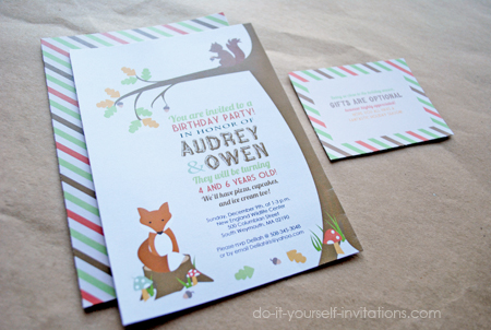 free printable birthday invitations woodland