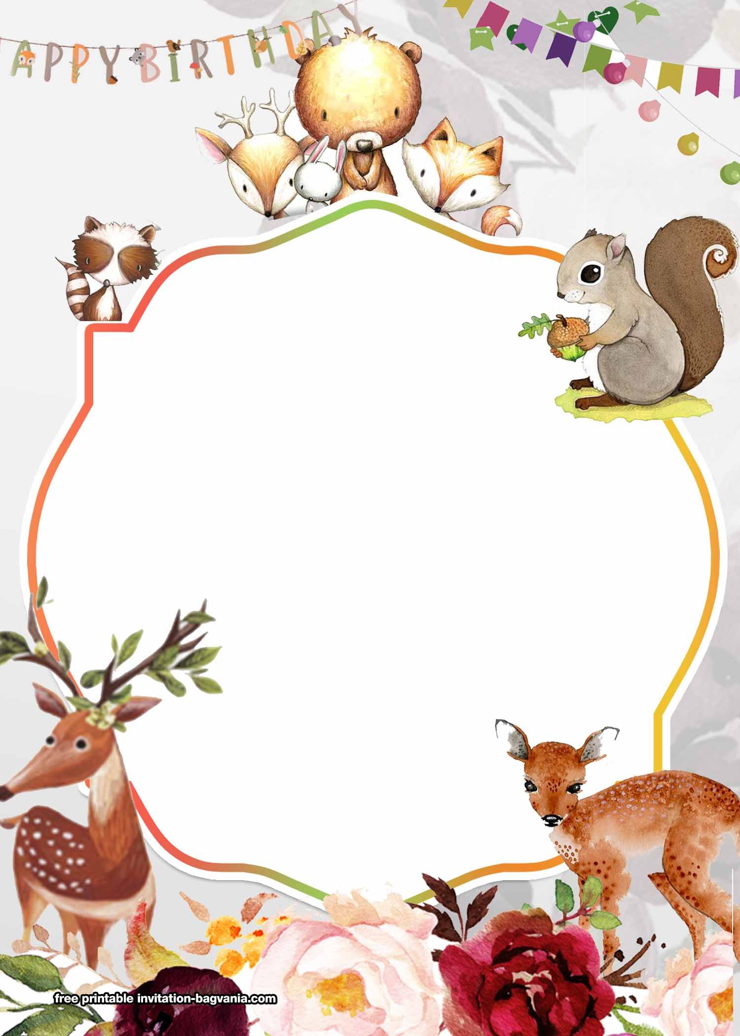 10 + FREE Printable Woodland Invitation Templates