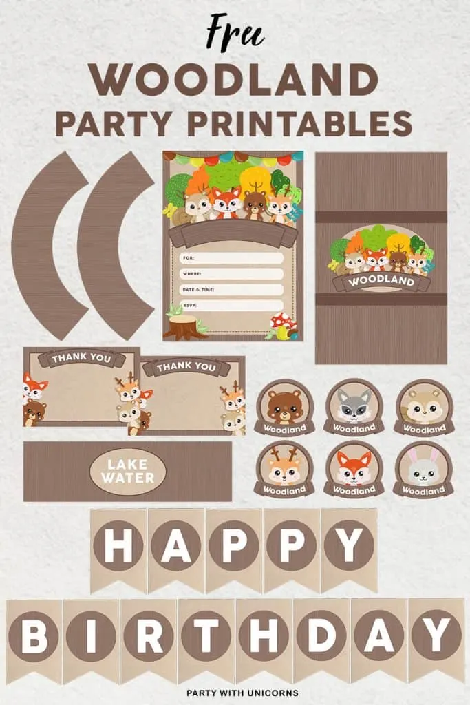 free printable birthday invitations woodland