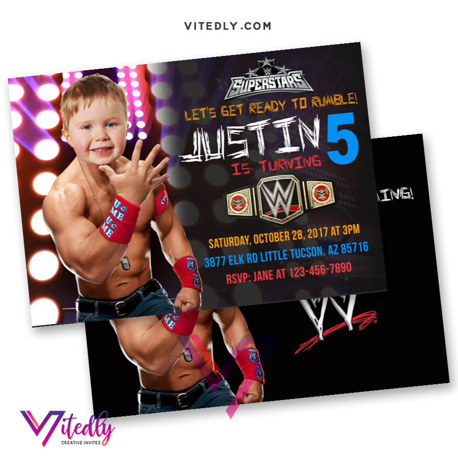free printable birthday invitations wwe