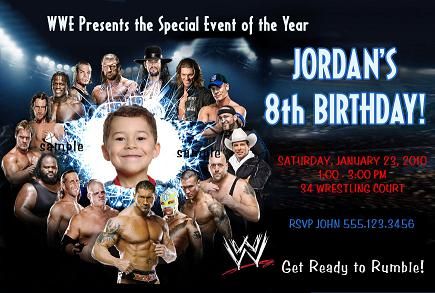 free printable birthday invitations wwe