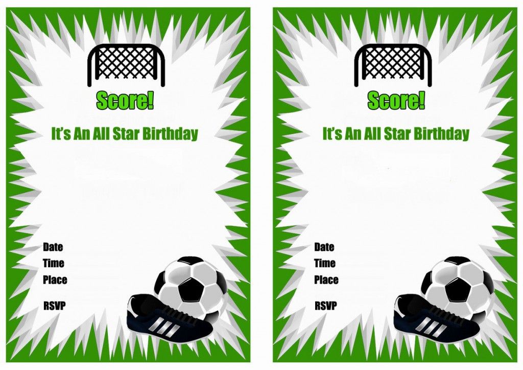 free printable birthday party invitations soccer