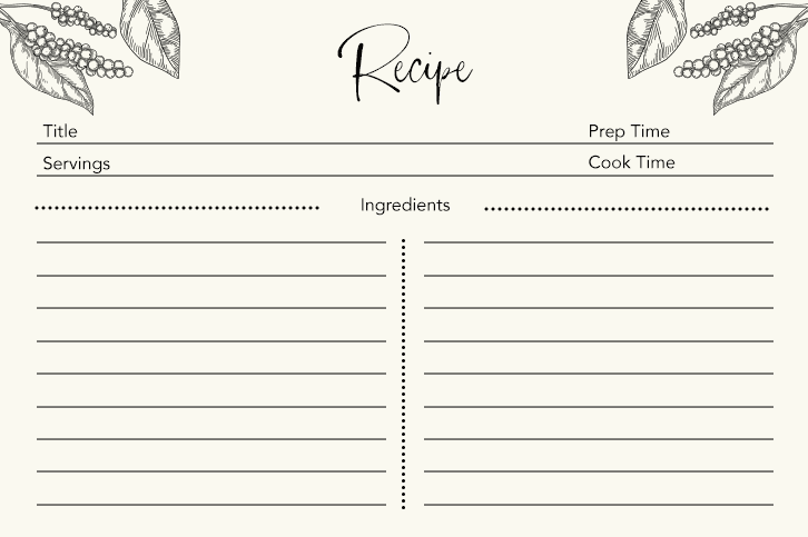 free printable blank recipe cards 4x6