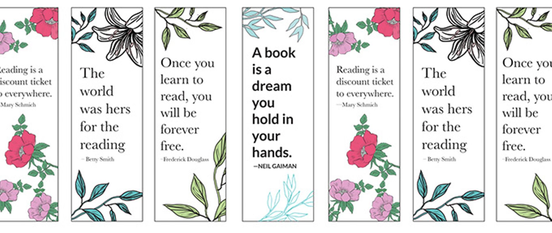free printable bookmarks with quotes pdf