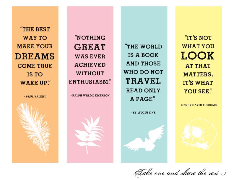 free printable bookmarks with quotes pdf