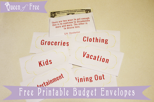 free printable budget envelope