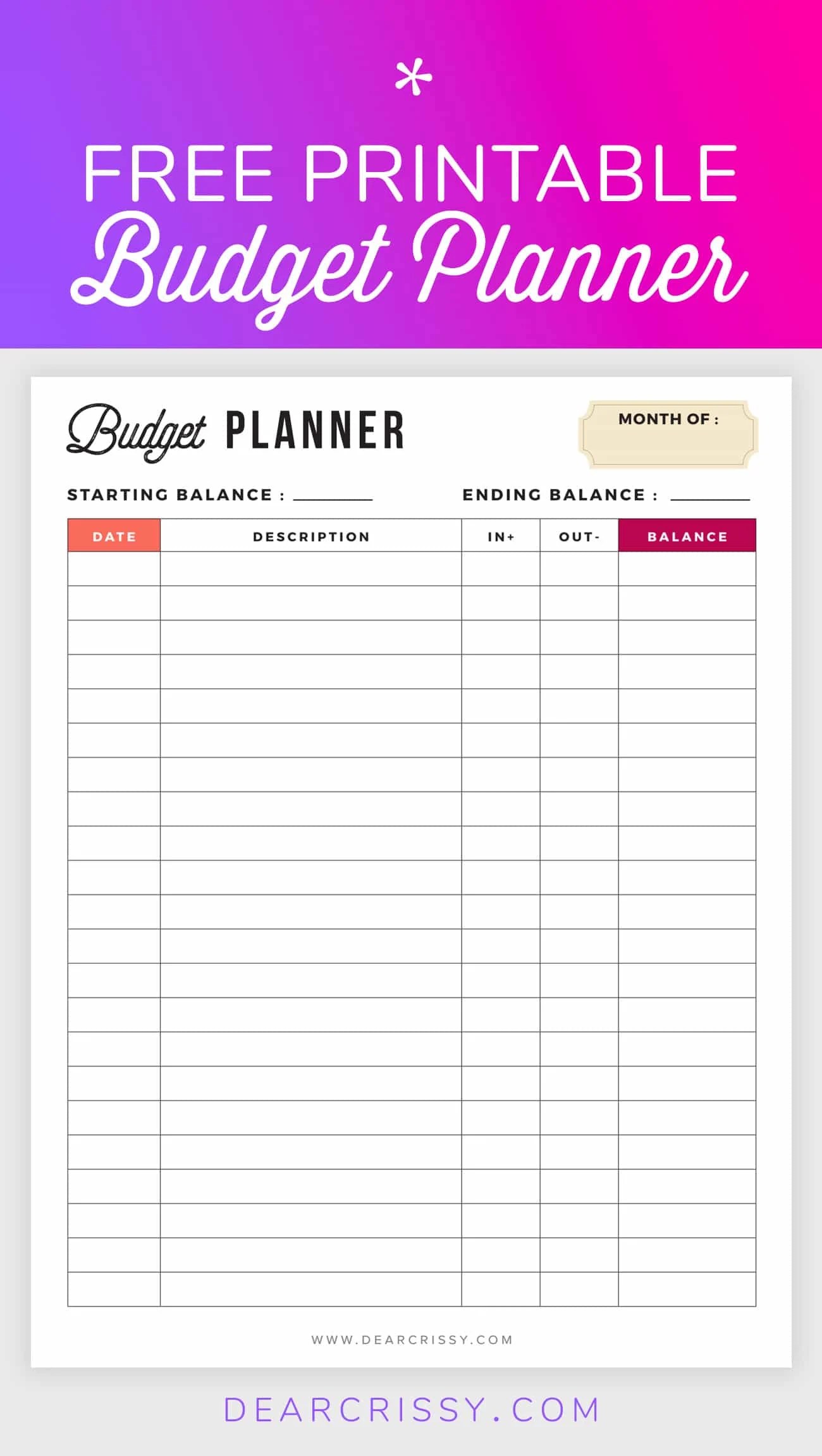 Budget Planners Printable