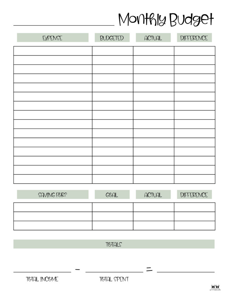 free printable budget spreadsheet templates