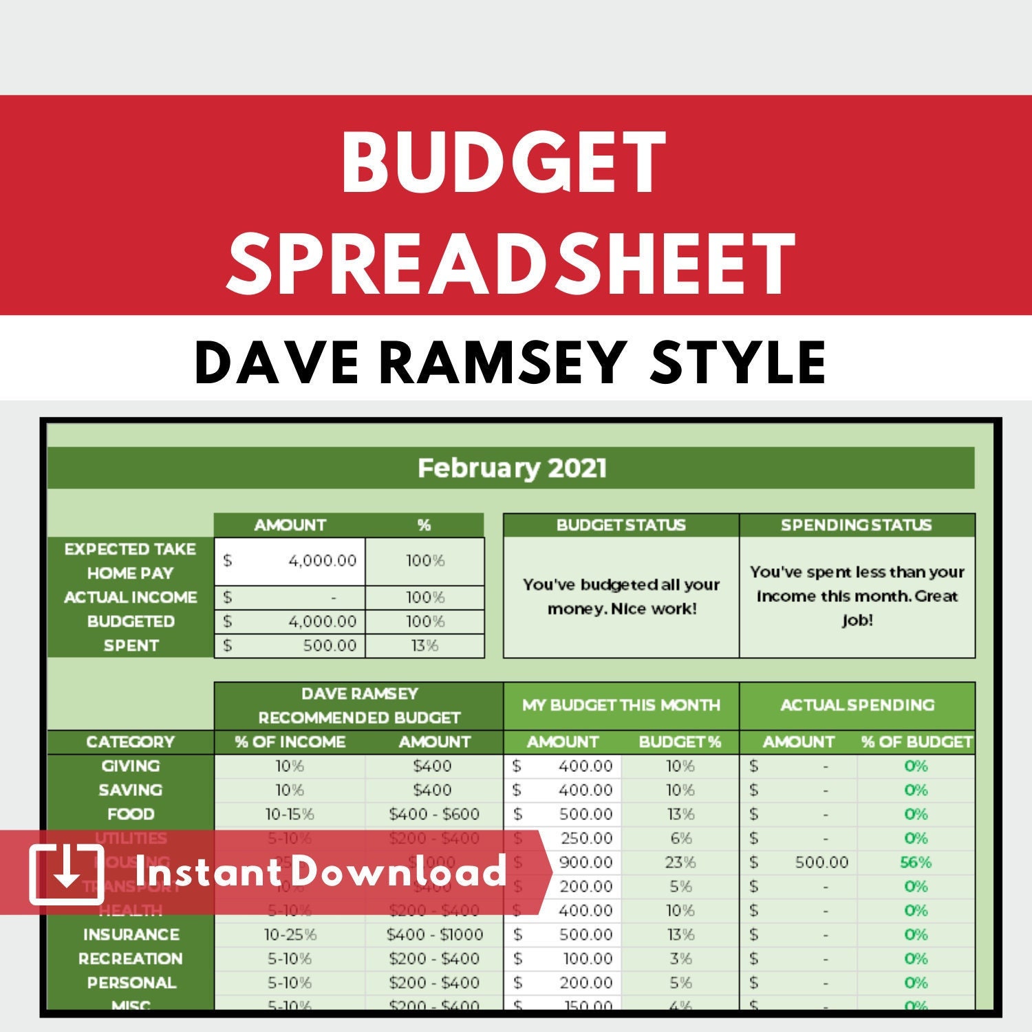 free printable budget worksheet dave ramsey