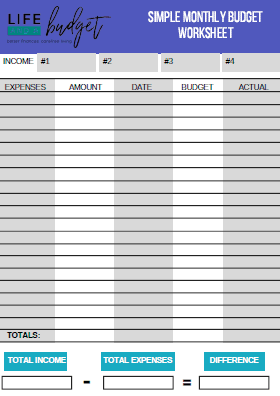 free printable budget worksheet template