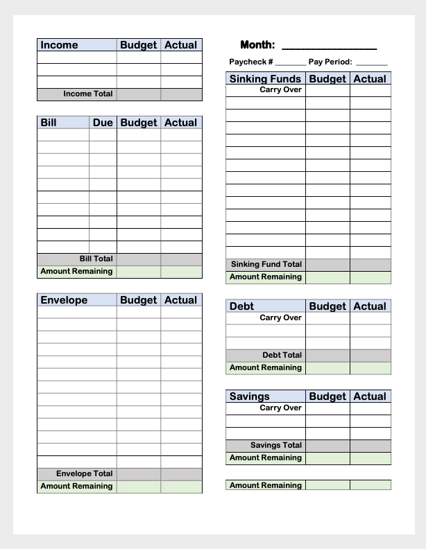 FREE Monthly Budget Worksheet/ Cash Breakdown / Weekly Budget ...