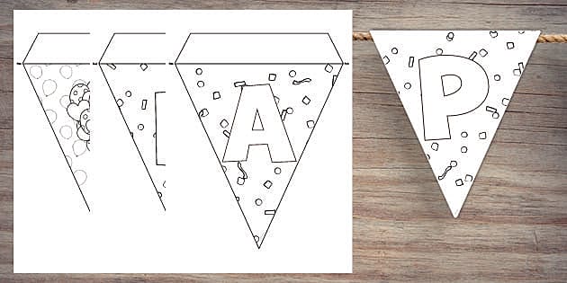 free printable bunting flags happy birthday