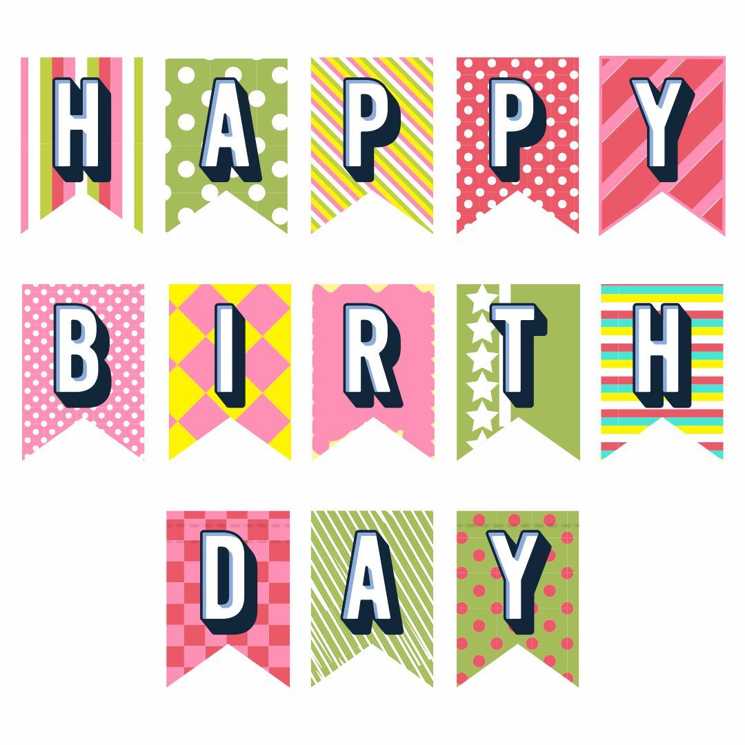 free printable bunting flags happy birthday