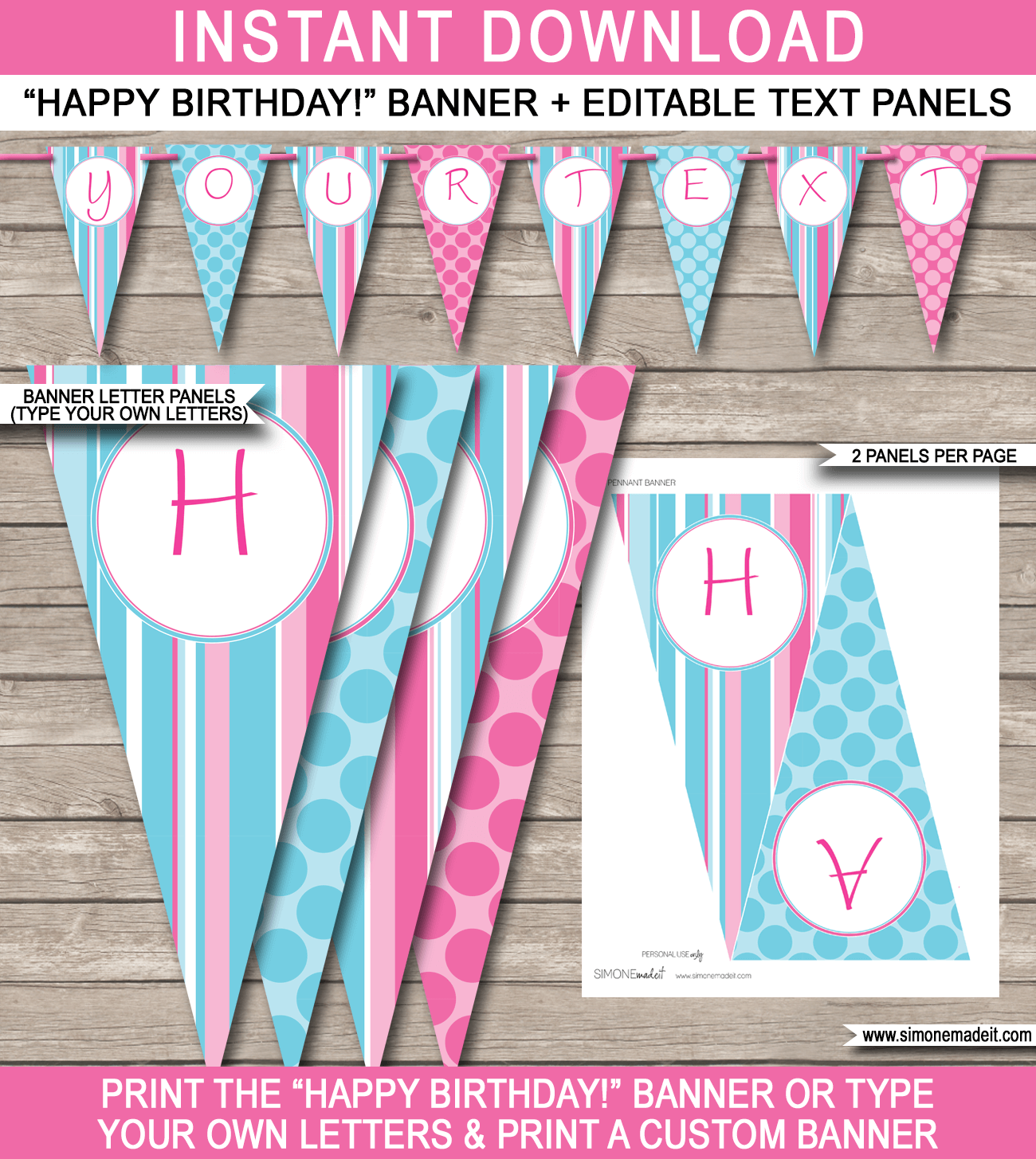 free printable bunting flags happy birthday