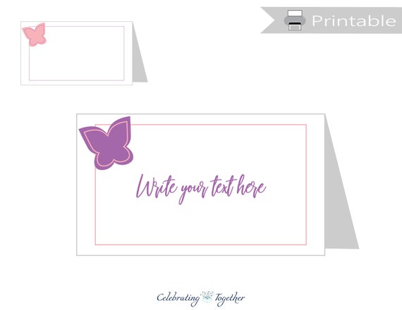 free printable butterfly place cards