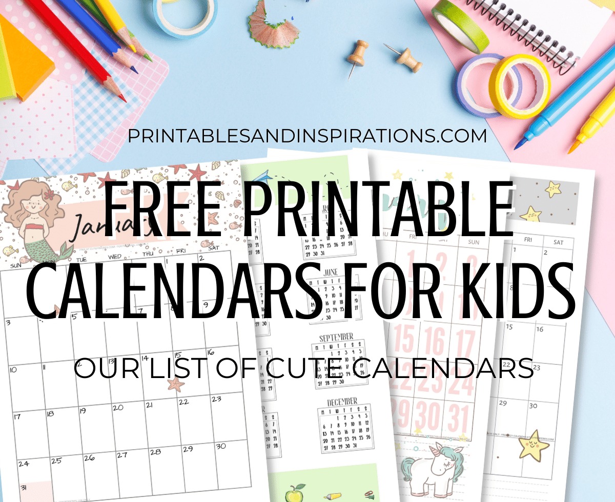 free printable calendar for kindergarten