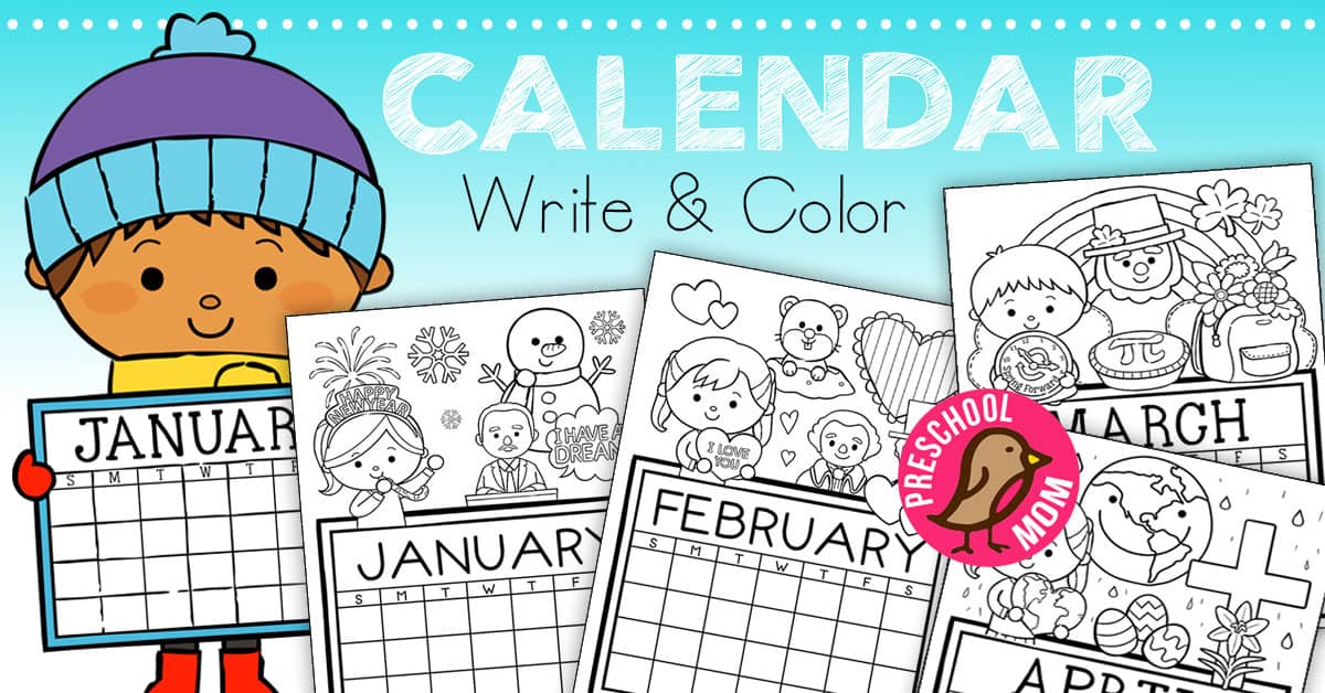 free printable calendar for kindergarten