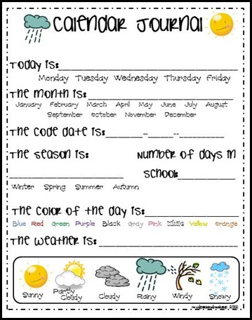 free printable calendar for kindergarten