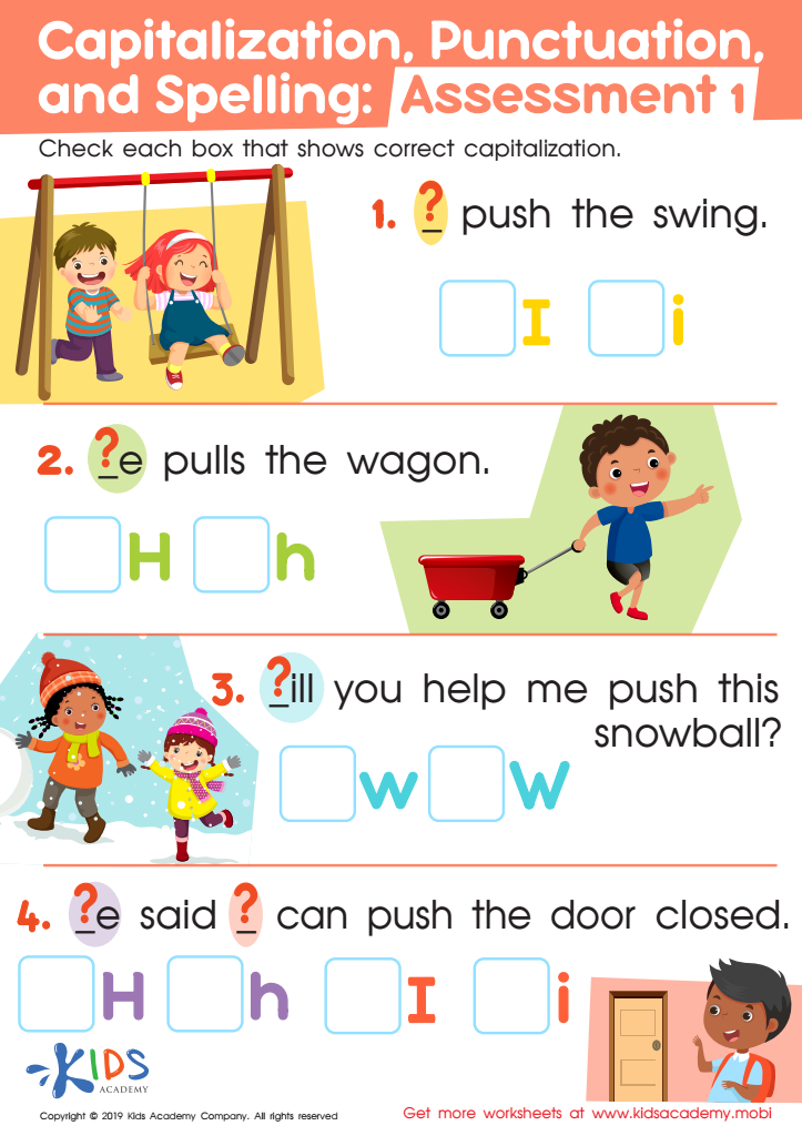 Free Capitalization Worksheets for Ages 3-5
