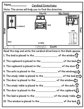 free printable cardinal directions worksheet