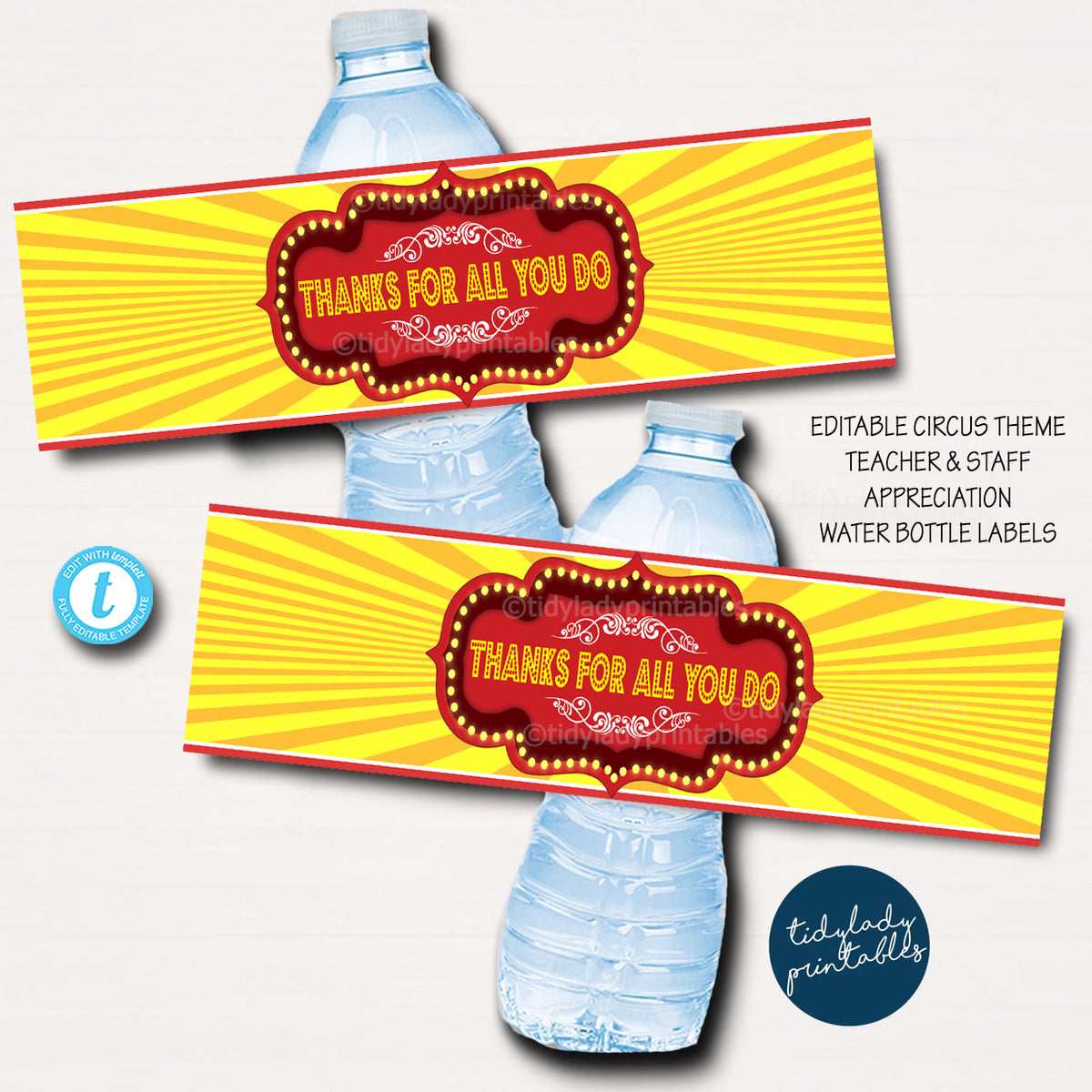 free printable carnival water bottle labels