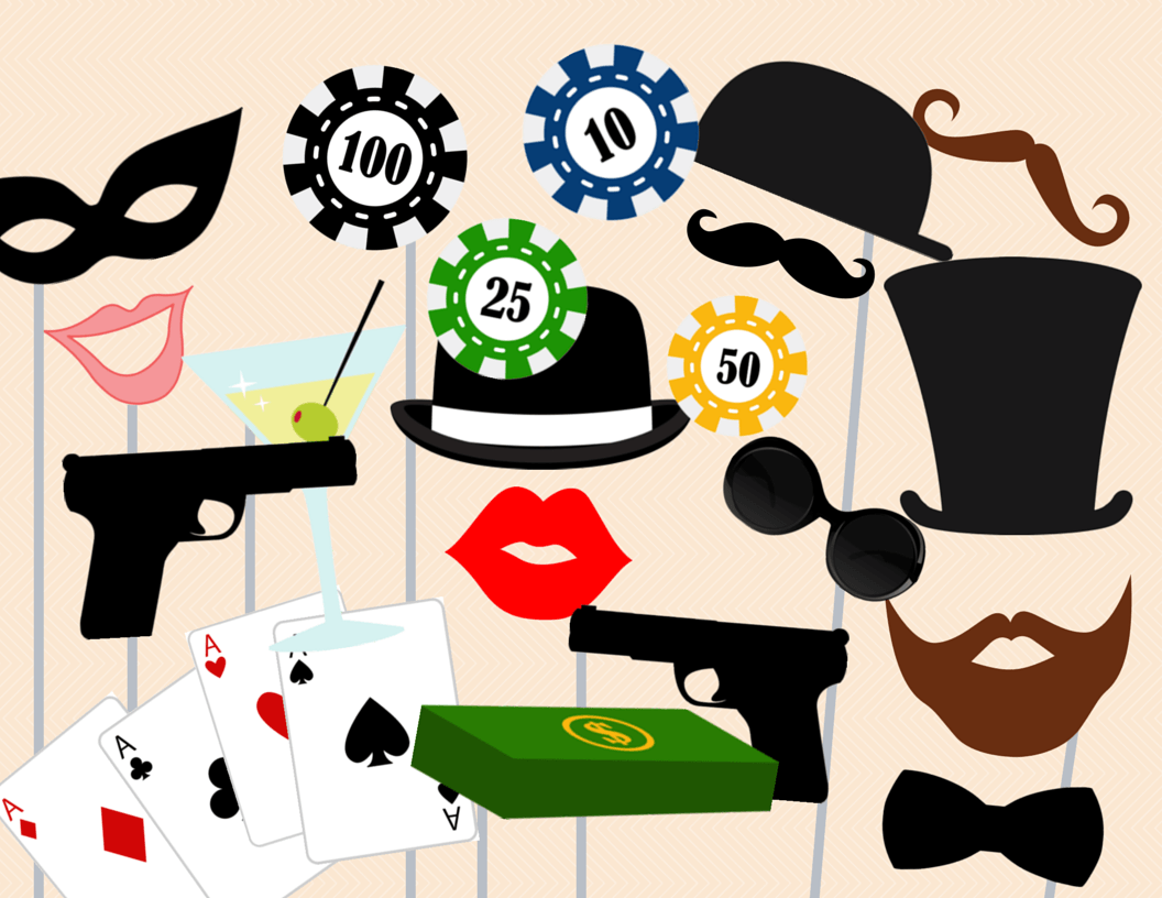 free printable casino photo booth props