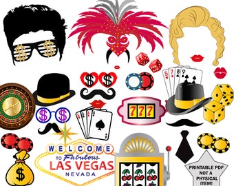 free printable casino photo booth props