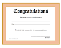 Printable Congratulations Award Certificates Templates