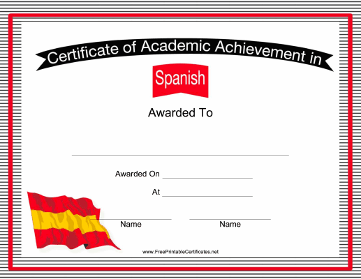 free printable certificates in spanish