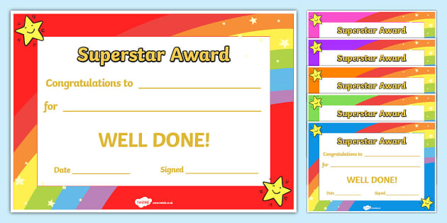 free printable certificates of award